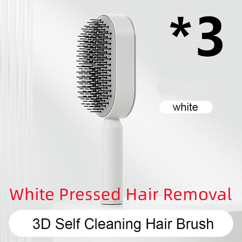 Self Cleaning Hair Brush One-key Cleaning Hair Loss Airbag Massage Scalp Comb Anti-Static Hairbrush