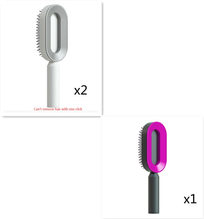 Self Cleaning Hair Brush One-key Cleaning Hair Loss Airbag Massage Scalp Comb Anti-Static Hairbrush