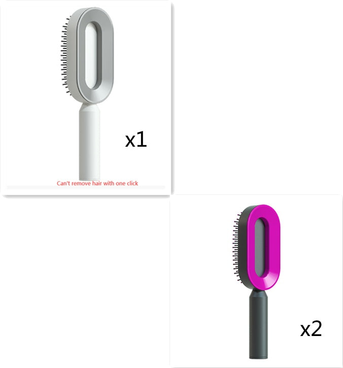 Self Cleaning Hair Brush One-key Cleaning Hair Loss Airbag Massage Scalp Comb Anti-Static Hairbrush