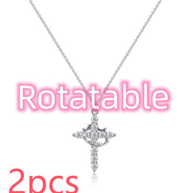 Diamond Crown Rotatable Necklace