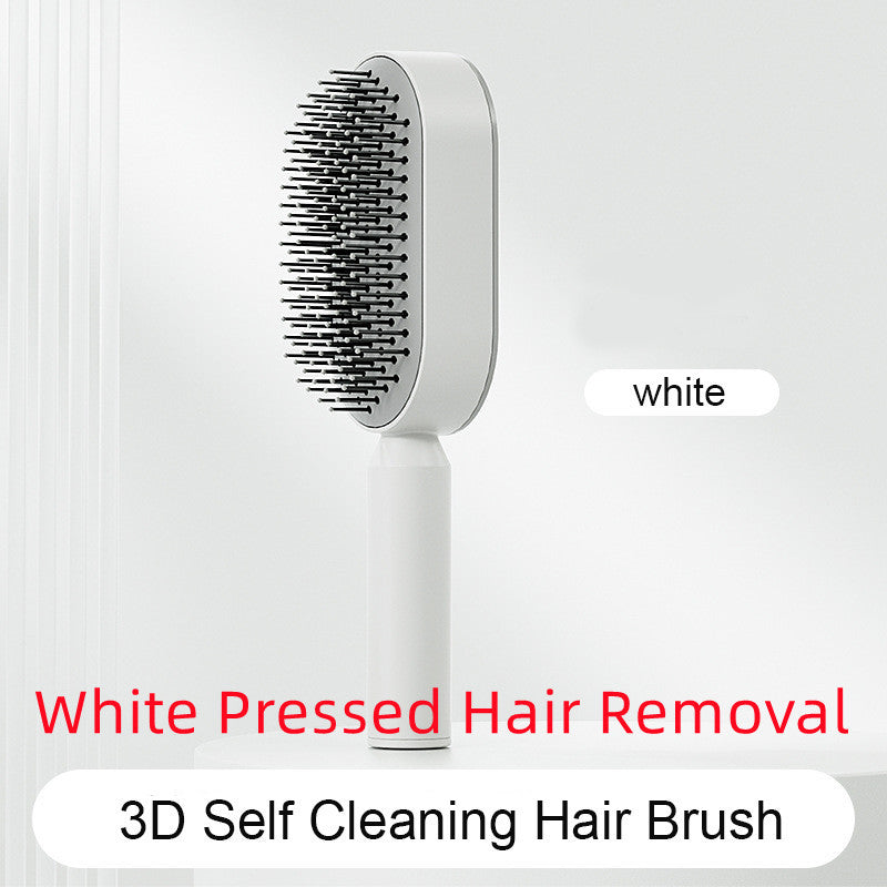 Self Cleaning Hair Brush One-key Cleaning Hair Loss Airbag Massage Scalp Comb Anti-Static Hairbrush