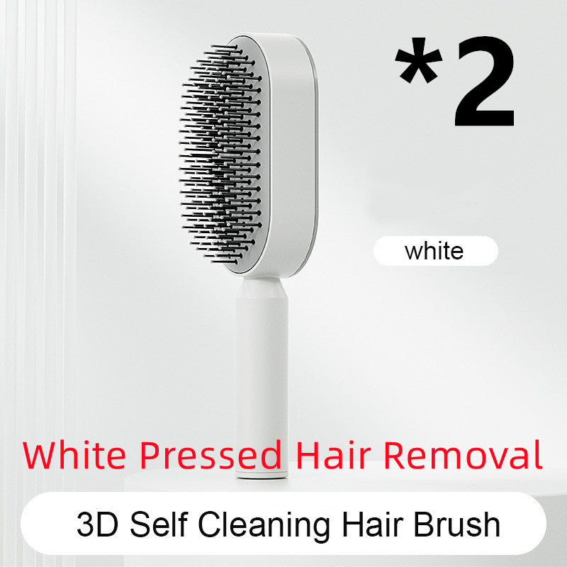 Self Cleaning Hair Brush One-key Cleaning Hair Loss Airbag Massage Scalp Comb Anti-Static Hairbrush