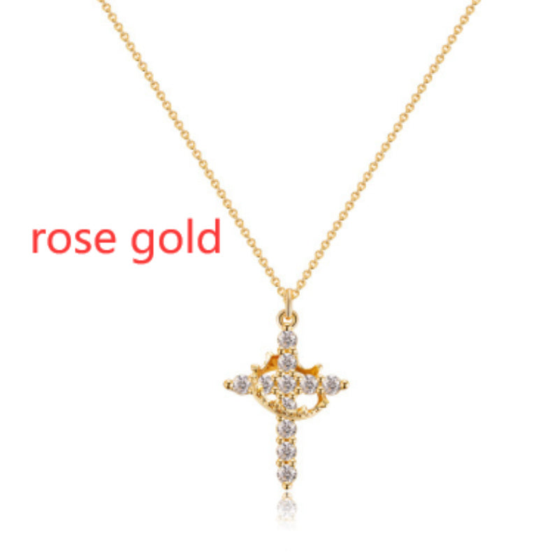 Diamond Crown Rotatable Necklace