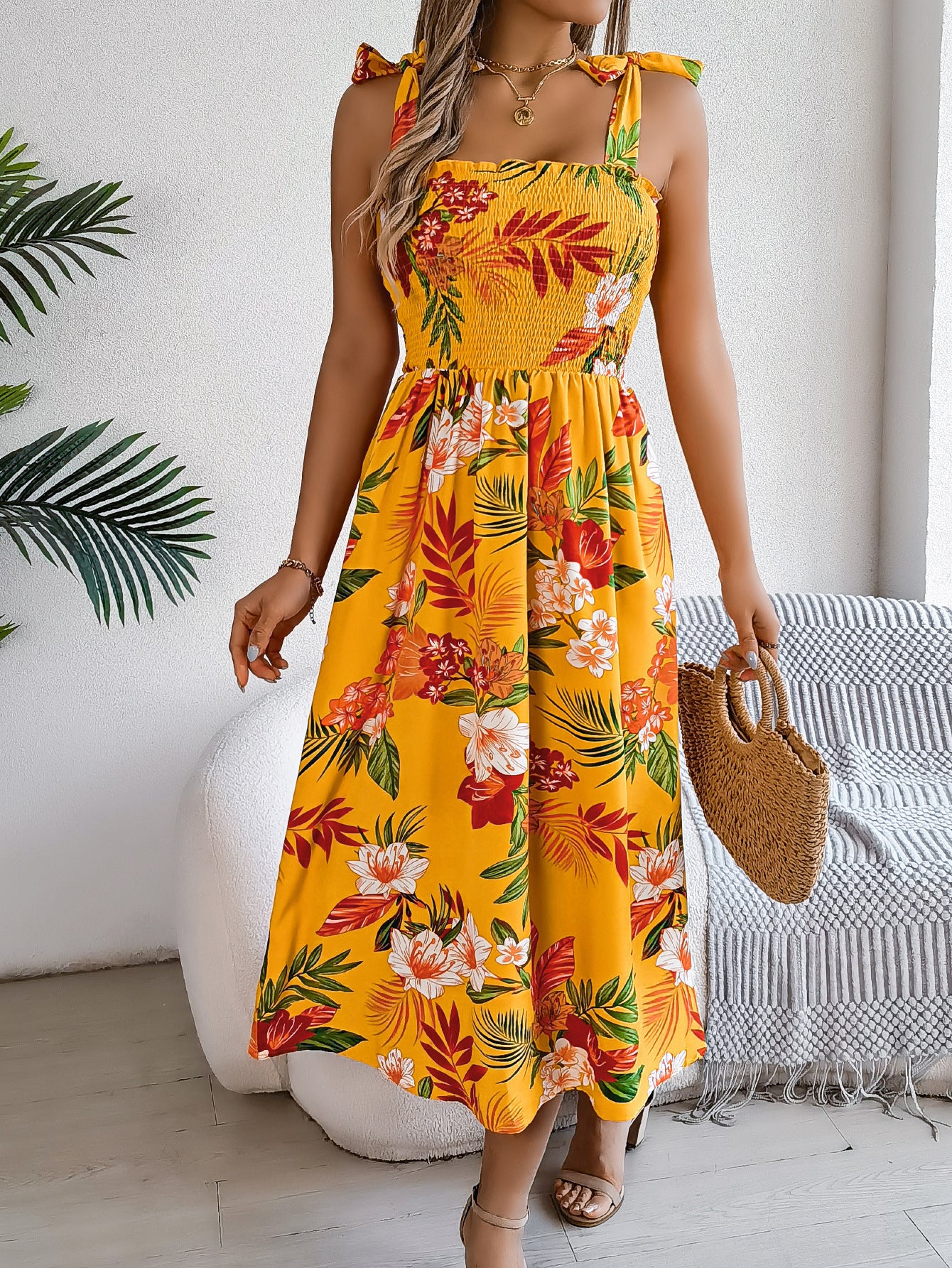 Flower Print Corset Dress