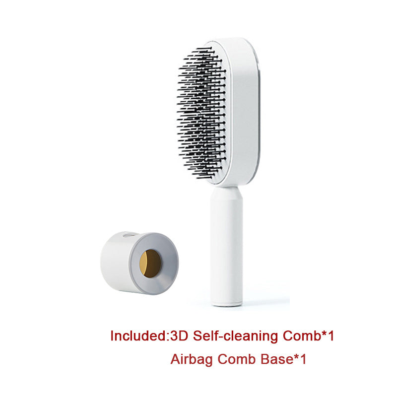 Self Cleaning Hair Brush One-key Cleaning Hair Loss Airbag Massage Scalp Comb Anti-Static Hairbrush