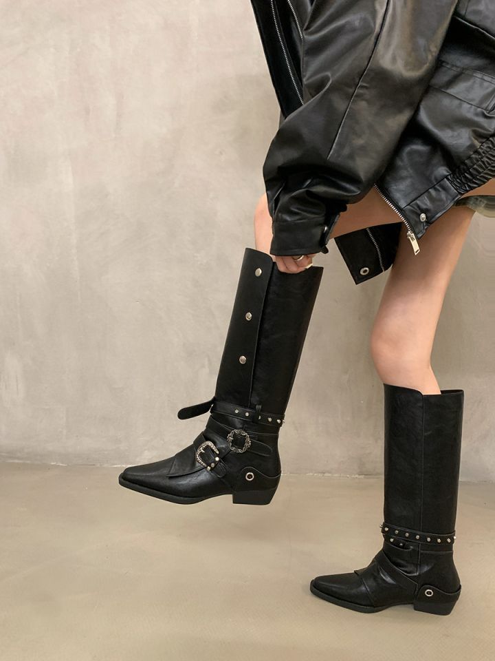 Retro Rivet Knight Boots