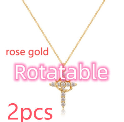 Diamond Crown Rotatable Necklace