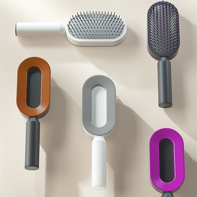 Self Cleaning Hair Brush One-key Cleaning Hair Loss Airbag Massage Scalp Comb Anti-Static Hairbrush