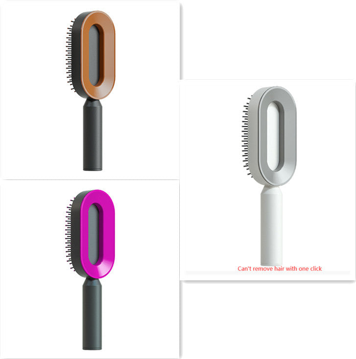 Self Cleaning Hair Brush One-key Cleaning Hair Loss Airbag Massage Scalp Comb Anti-Static Hairbrush