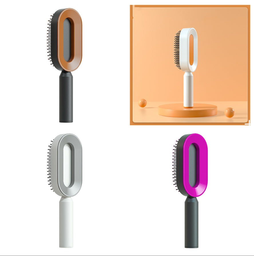 Self Cleaning Hair Brush One-key Cleaning Hair Loss Airbag Massage Scalp Comb Anti-Static Hairbrush