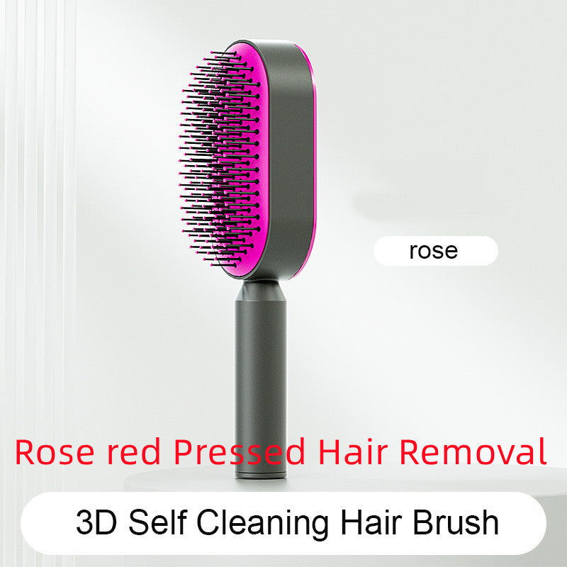 Self Cleaning Hair Brush One-key Cleaning Hair Loss Airbag Massage Scalp Comb Anti-Static Hairbrush