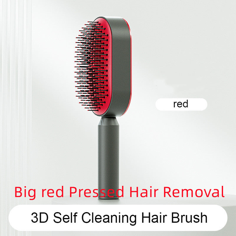 Self Cleaning Hair Brush One-key Cleaning Hair Loss Airbag Massage Scalp Comb Anti-Static Hairbrush