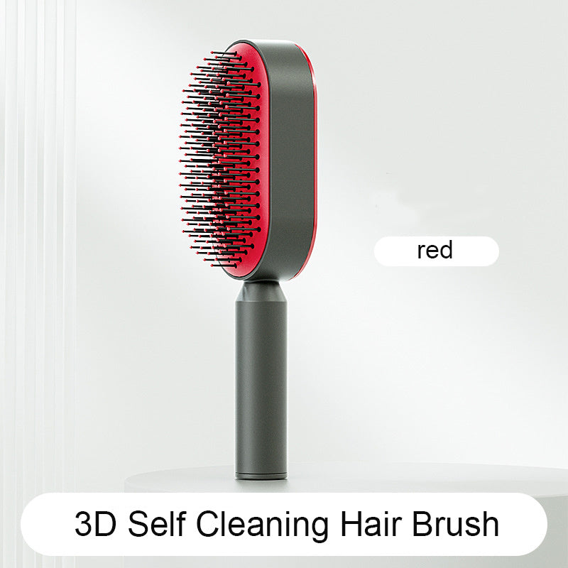 Self Cleaning Hair Brush One-key Cleaning Hair Loss Airbag Massage Scalp Comb Anti-Static Hairbrush