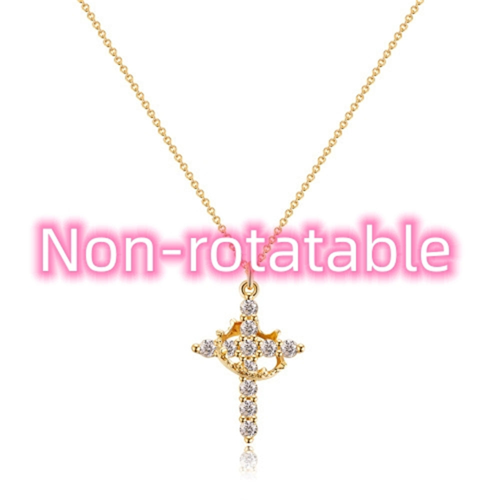 Diamond Crown Rotatable Necklace