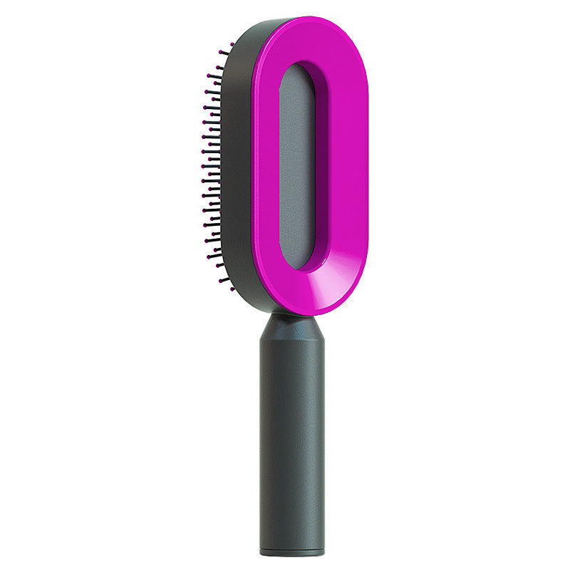 Self Cleaning Hair Brush One-key Cleaning Hair Loss Airbag Massage Scalp Comb Anti-Static Hairbrush