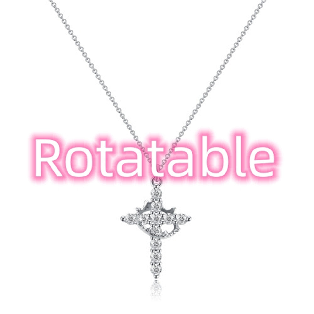 Diamond Crown Rotatable Necklace